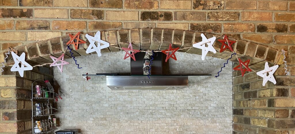 popsicle stick star garland