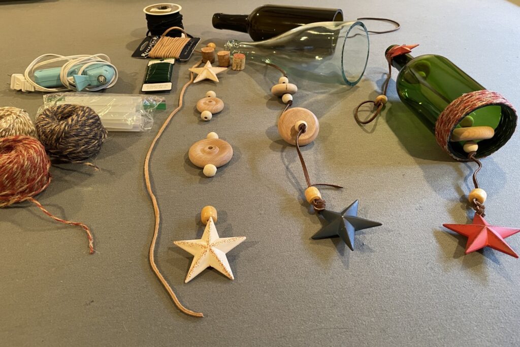 wine bottle wind chimes supplies