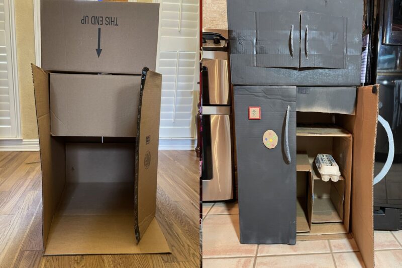 how to upcycle old cardboard boxes into something cool